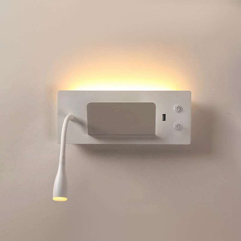 Moderner Stil Geometrischer Wandmontagelampe Metall 2 Lichter Lesen Wandlampe