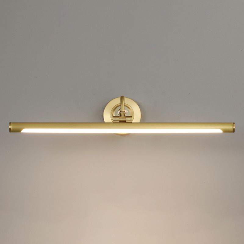 Modern Style Linear Shade Wall Sconce Metal 1 Light Sconces in Brass Finish