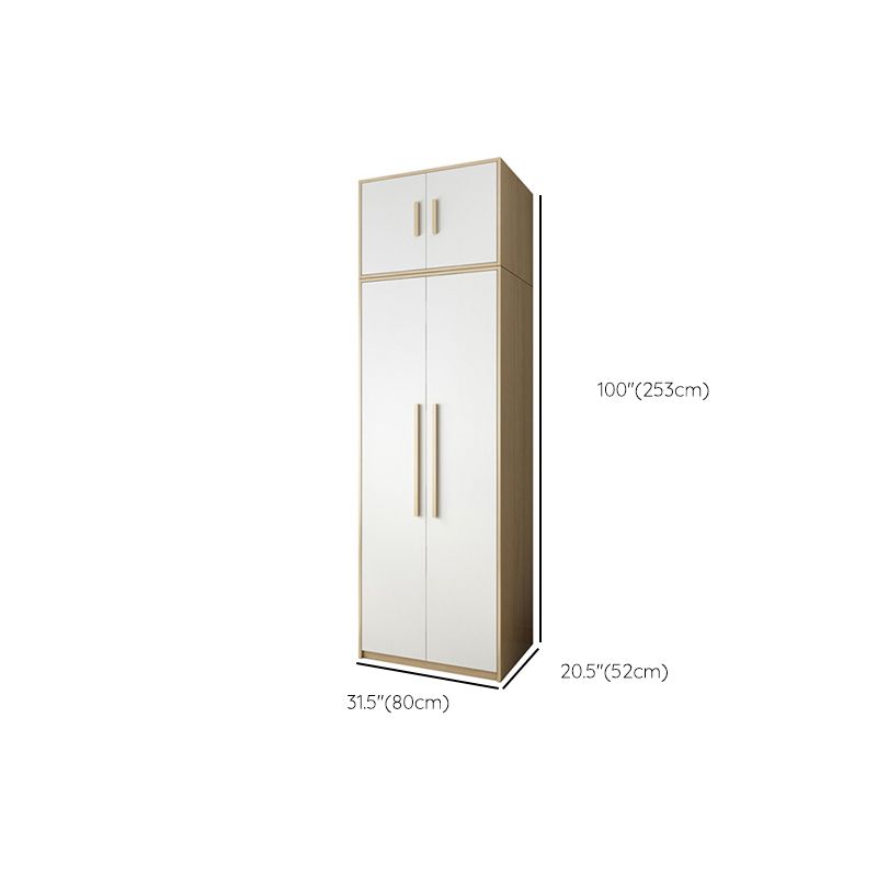 Hinged Wardrobe Cabinet with Garment Rod Contemporary Wardrobe Closet