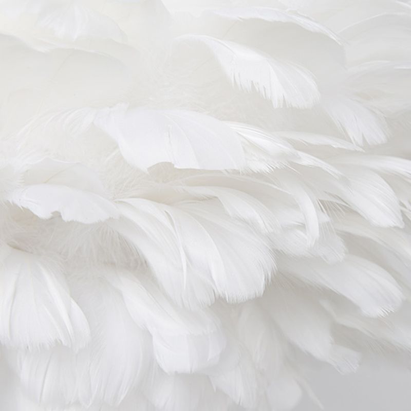 Shaded Bedroom Chandelier Light Fixture Feather Simplistic Ceiling Pendant Light