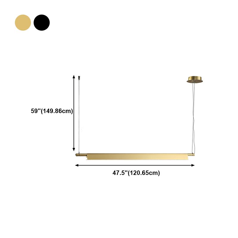 Estilo contemporáneo lineal isla light light metal 1- Light Island Colgante