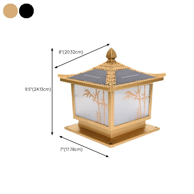 Modern Pillar Lamp Simplicity LED Solar Lighting Fixture for Garden