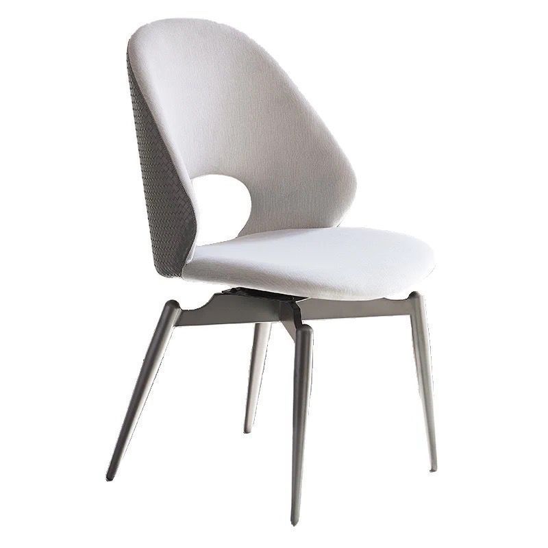 Open Back Dining Side Chair Modern Metal Base Indoor-Outdoor Chair