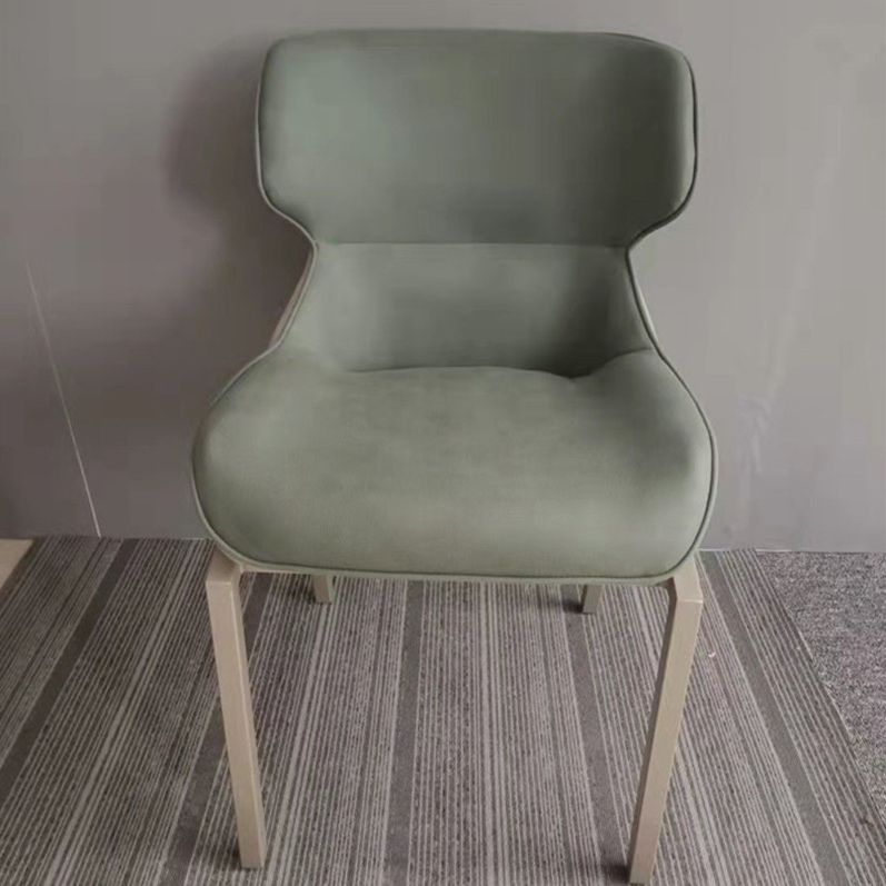 Glam Style Metal Chairs Set Solid Back Side Kitchen Dining Room Chairs