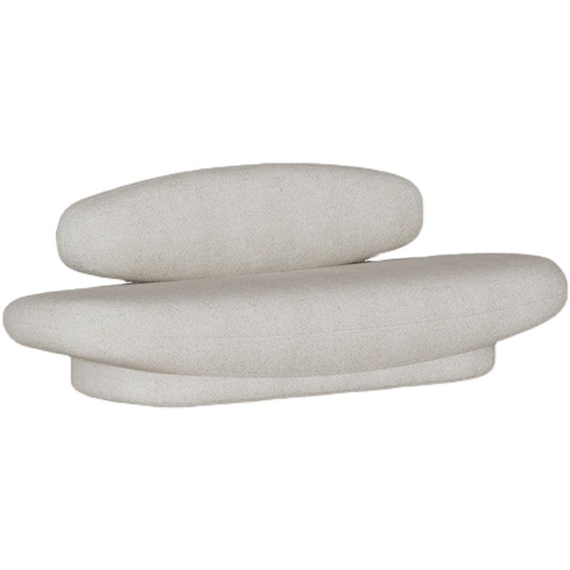 Scandinavian Settee Fabric White Cushions Armless Living Room Standard