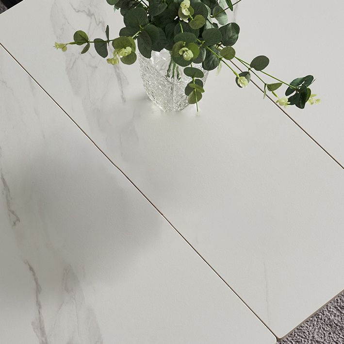 Modern Stone and Steel Dinette Set 1/4/5/7 Pieces Indoor Dining Table Set