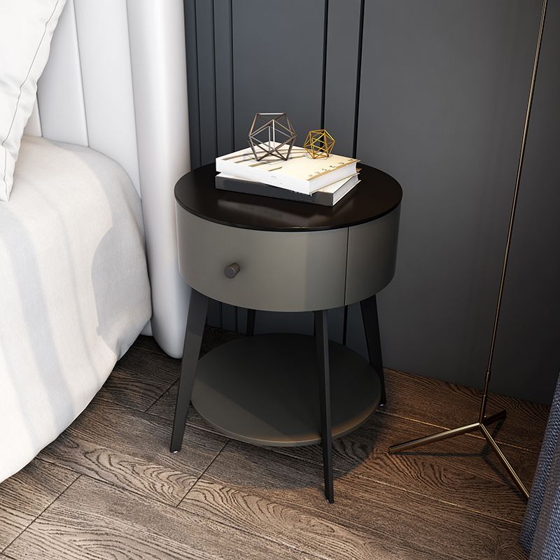 Wooden Nightstand with Lower Shelf 21.65" Tall 1 - Drawer Nightstand