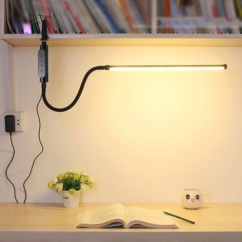 Style moderne linéaire lampe de nuit en métal 1 lumière de table lumineuse pour l'étude
