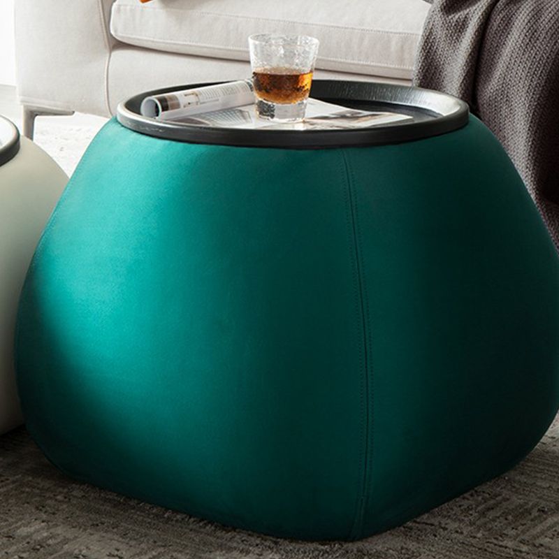 Round Modern Coffee Table White/Orange/Green Cocktail Table for Living Room