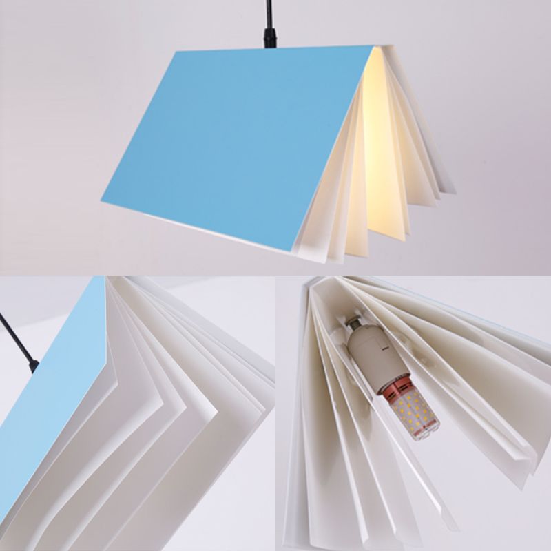 Macaron Pendant Light Modern Simple Style Book Shape Indoor Living Room Hanging Lamp