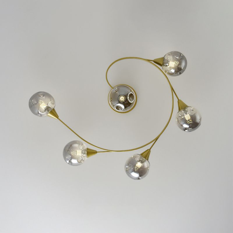 Glass Round Ceiling Lighting Nordic-Style Ceiling Light Fixture for Living Room