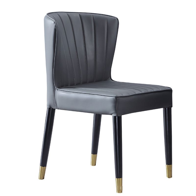 Modern Style Dining Chair Armless Chair with Wood Legs for Kitchen