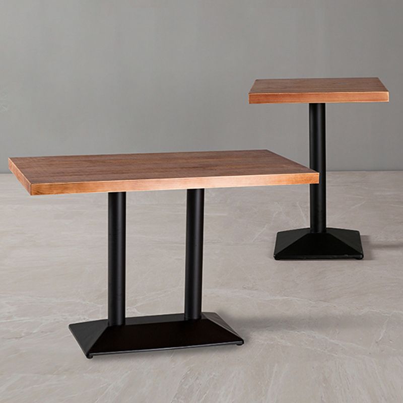 Black Base Dining Table Industrial Wood Table for Dining Room Kitchen