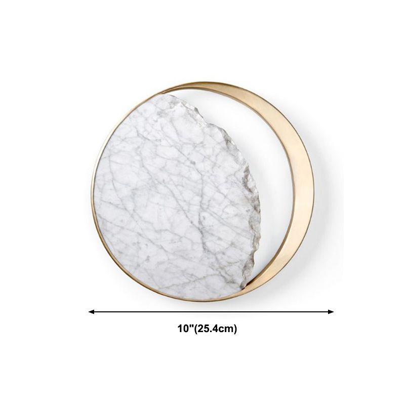 Stone Round Wall Sconce Lighting Modern Style 2 Lights Wall Lamps