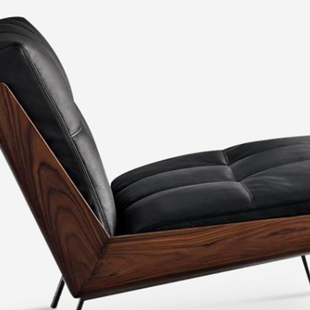 Industrial Lounge Chair Solid Color Cushion Back Basic Four Leg Reclining Accent Chair