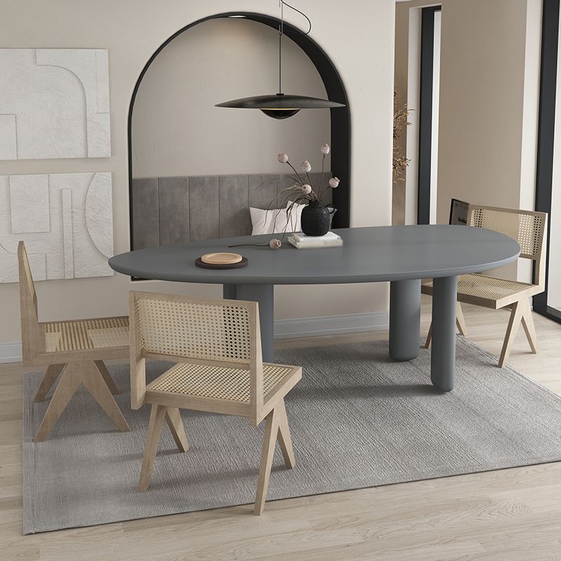 Oval Tripod Base Dining Table Solid Wood Modern Kitchen Dinner Dining Room Table