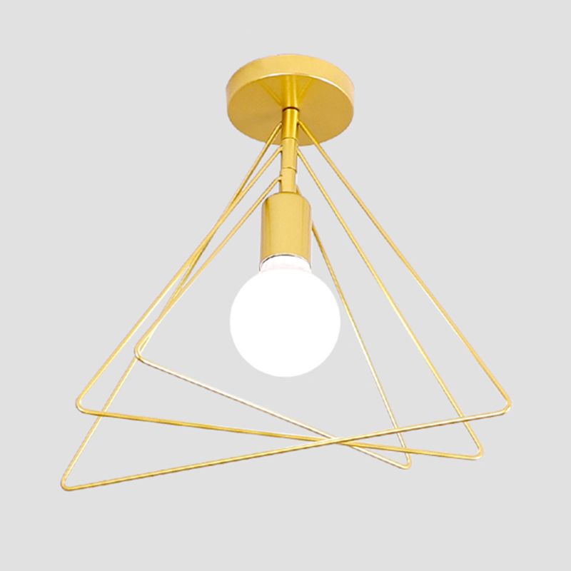 Nordic Style Iron Ceiling Light Geometry Shape 1 Light Ceiling Lamp for Bedroom