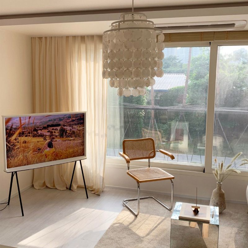 3-Tiers Shells Deco Hanging Light Contemporary Style Single Light Suspension Lamp for Dining Room