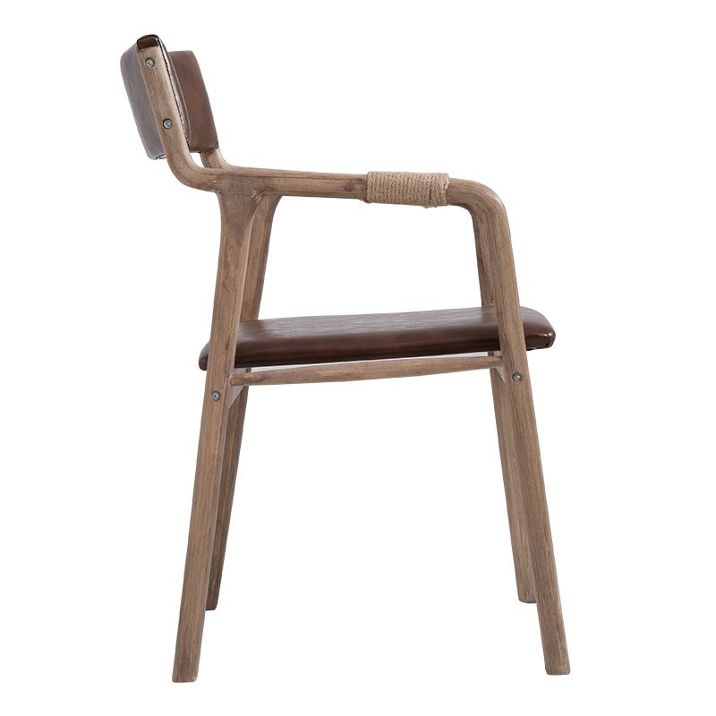 Fauteuil de salle à manger rembourré en bois courbé, chaise simple à dossier ouvert avec pieds en bois