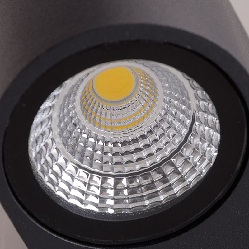 Contemporary Aluminum Wall Light Geometric Wall Washer in Black for Outdoors