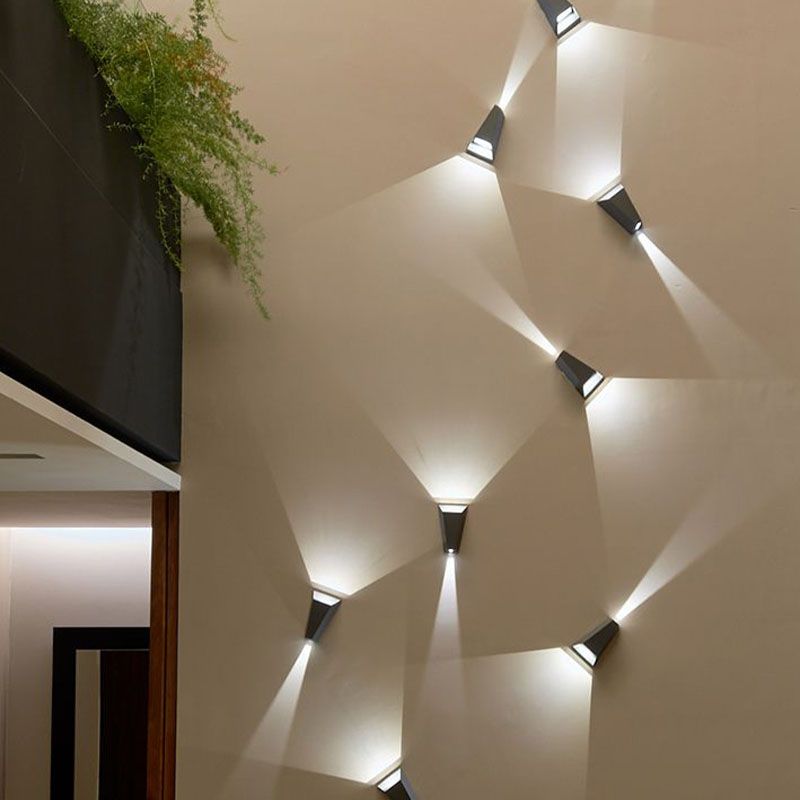 Lámpara de montaje de pared de aluminio moderna de 2 luces apliques de pared al aire libre para jardín