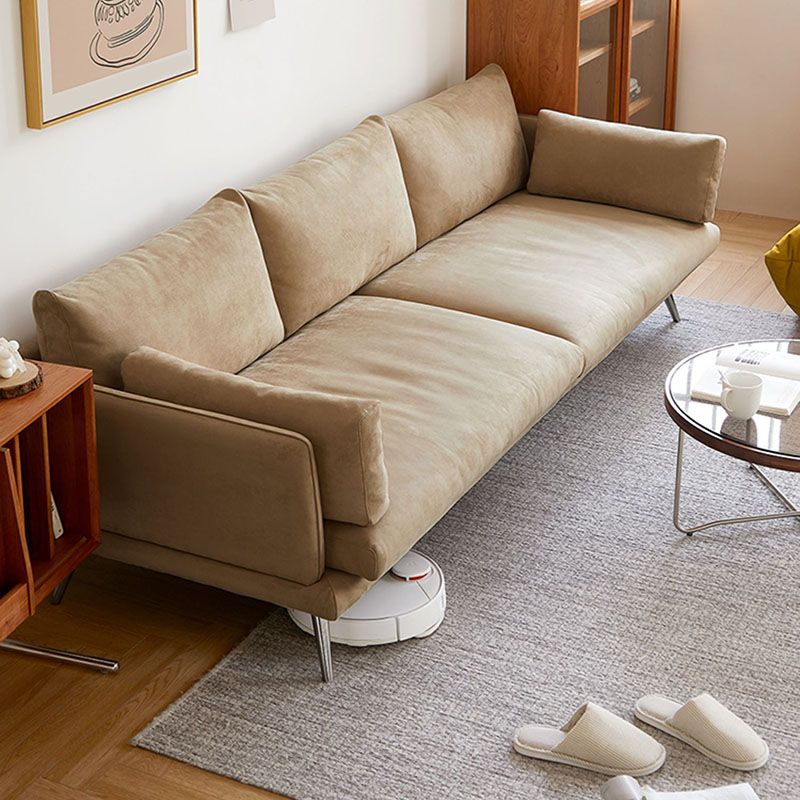 3/4-seat Modern Brown Sofa Wear-resistant Sofa with Metal Legs