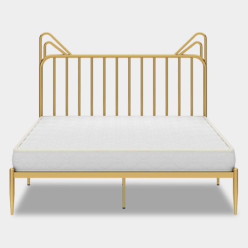 Contemporary Standard Bed with Headboard Open-Frame Metal Bed