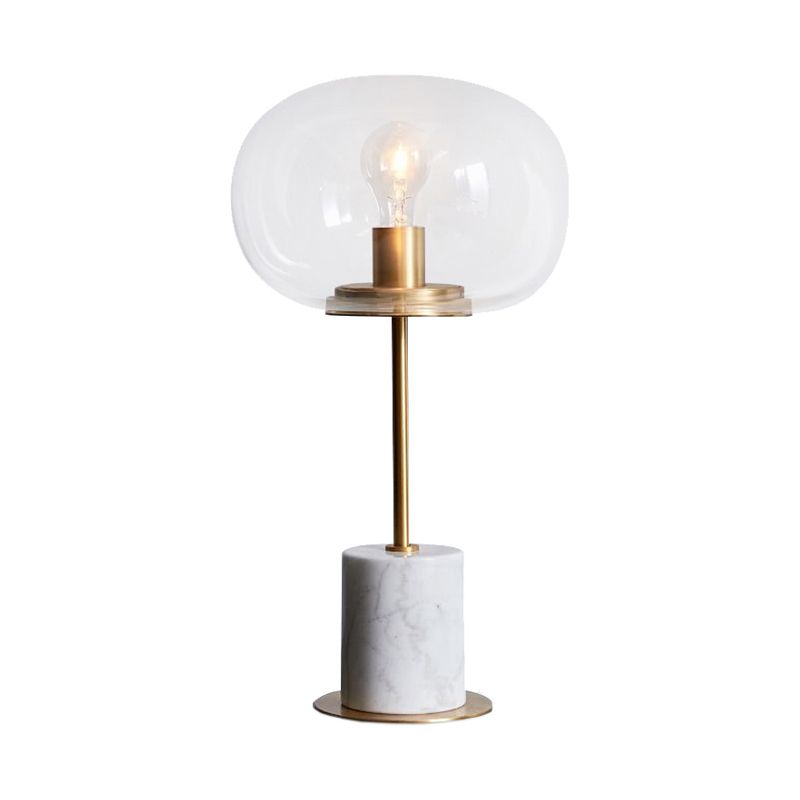 Lampe de table ombrée contemporaine verre transparent 1 bulbe salon lecture livre Light