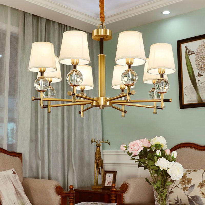Lustre luminaire plusieurs lumières Multi lumières de tissu traditionnel lampe suspendue pour la salle de dessin