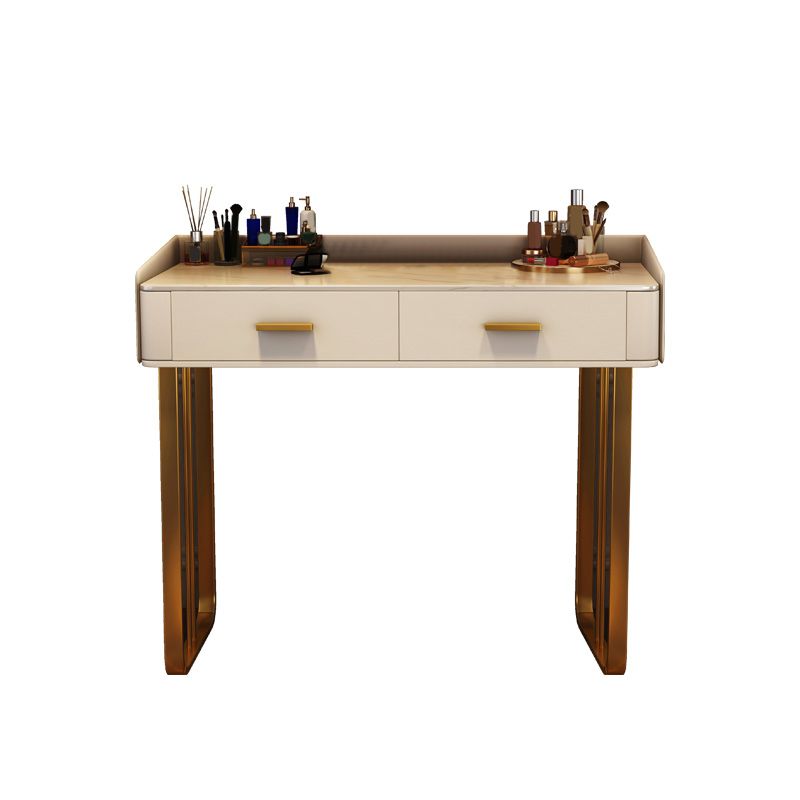 Black/White Make-up Vanity Luxurious Stone Top Dressing Table