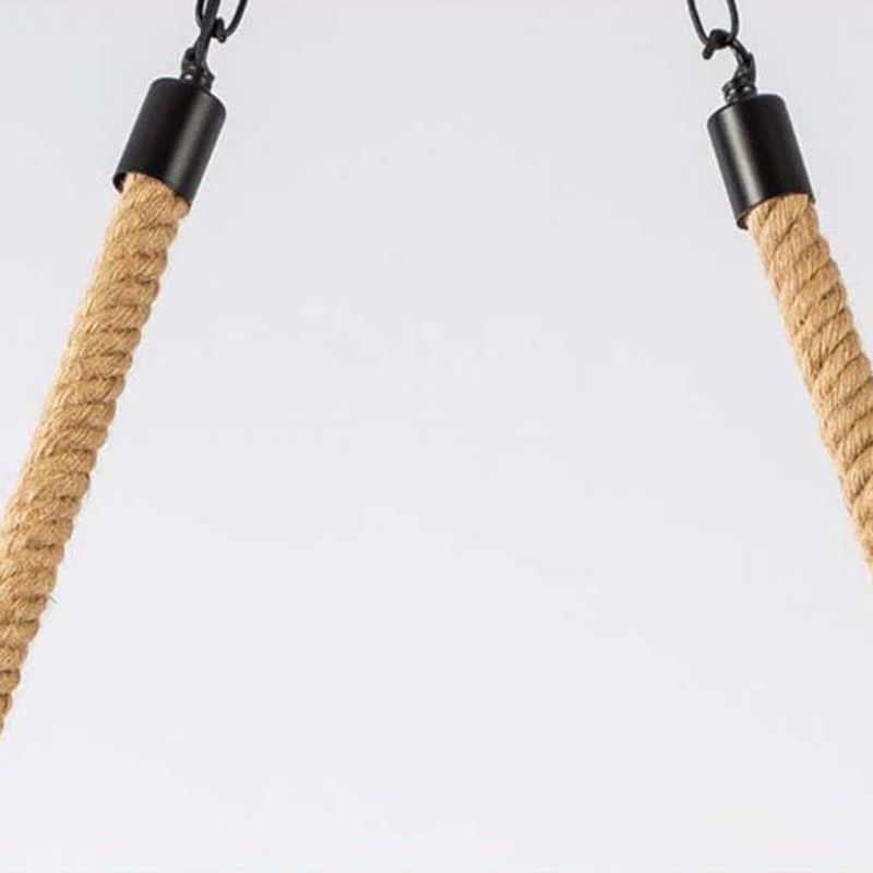 3 / 5 - Light Pendant Ceiling Fixture Iron Cone Shade Kitchen Island Light with Hemp Rope