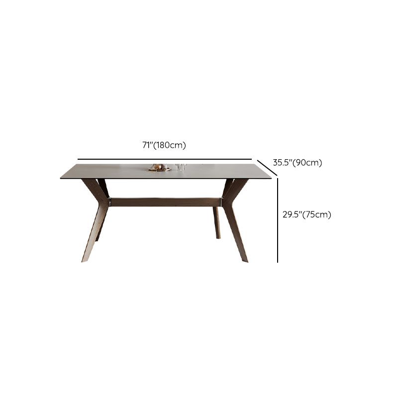 Rectangle Modern Dining Table Sintered Stone Dinner Table for Dining Room