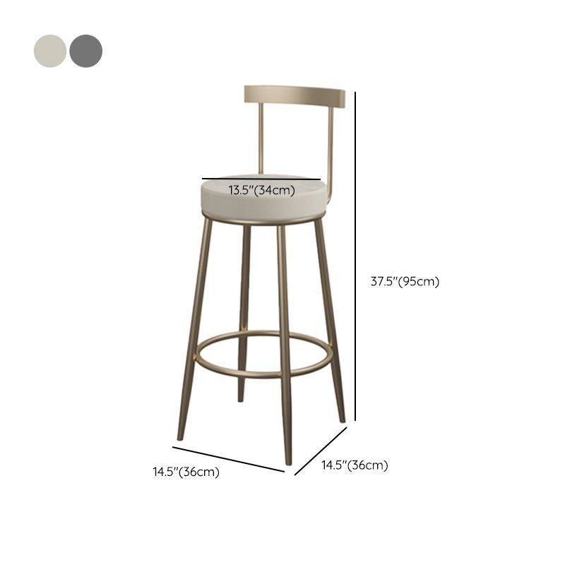 Contemporary Round Barstools Armless Bar Stool with Footrest