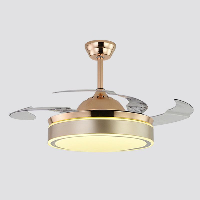 Lampe lampe per ventola a sospensione rotonde in acrilico round 4 lampe semifulto a LED moderno per camera da letto, largo 20 "