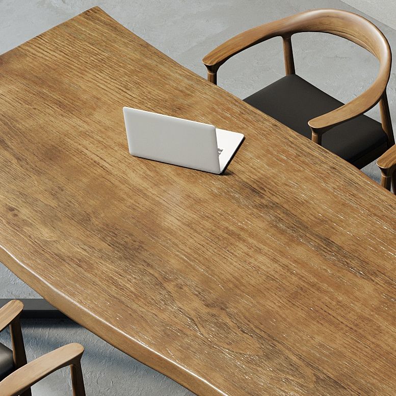 Contemporary Style Writing Desk Solid Wood Irregular Meeting Office Desk