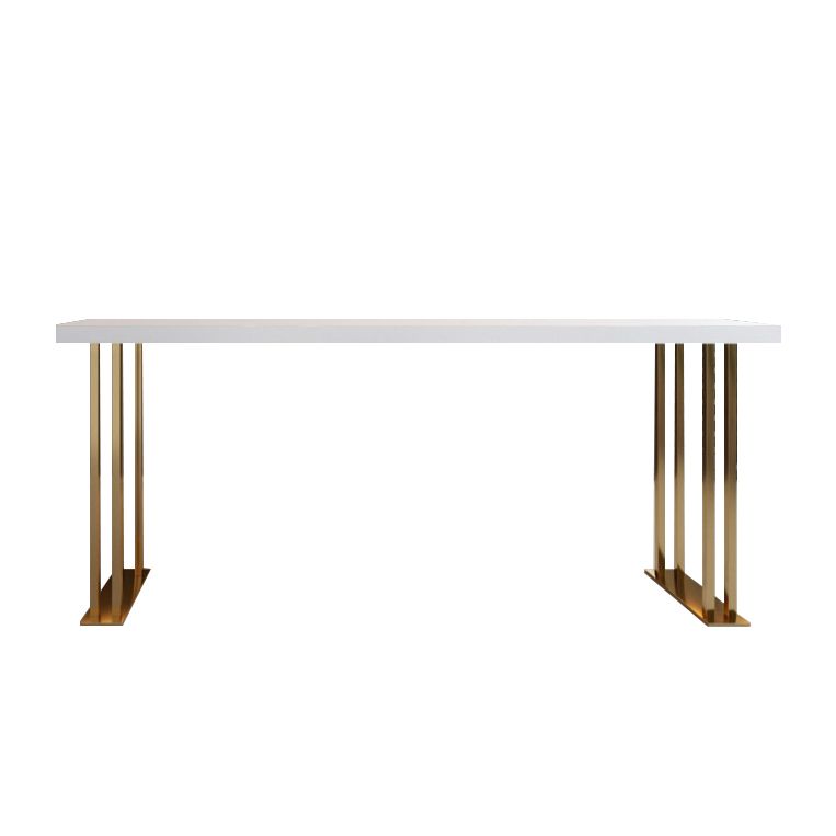 Glam Gold Base Bar/Dinette Table Rectangle Sled Indoor Counter-height Pub Table