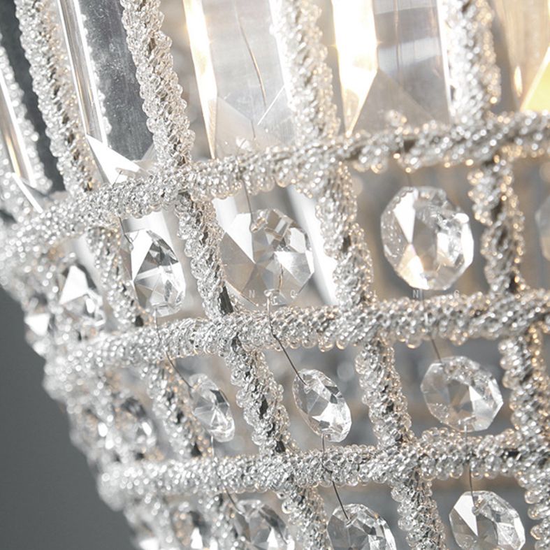 Crystal Balloon Suspension Pendant Light Modern 1-Light Bronze Chandelier for Living Room