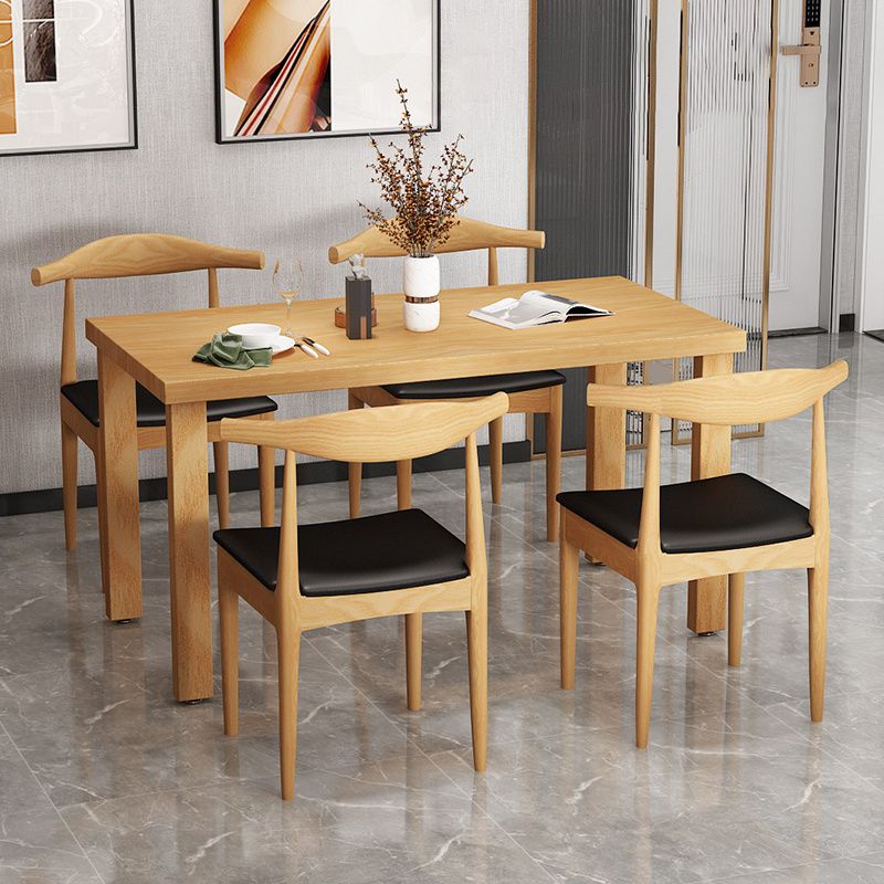 Traditional Dining Table Set 1/2/5 Pieces Rectangle Solid Wood Natural Dinette Set