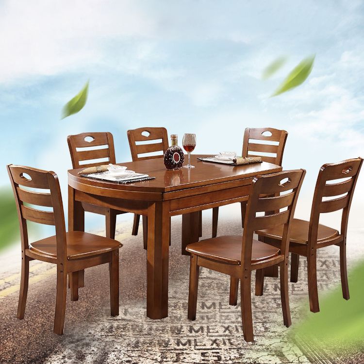 Modern Style Dining Table Solid Wood Butterfly Leaf Dining Table for Kitchen Use