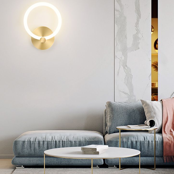 Gold Led Wall Sconce Lighting Modern Style Acrylic Ultra-thin Wall Light for Bedroom Living Room
