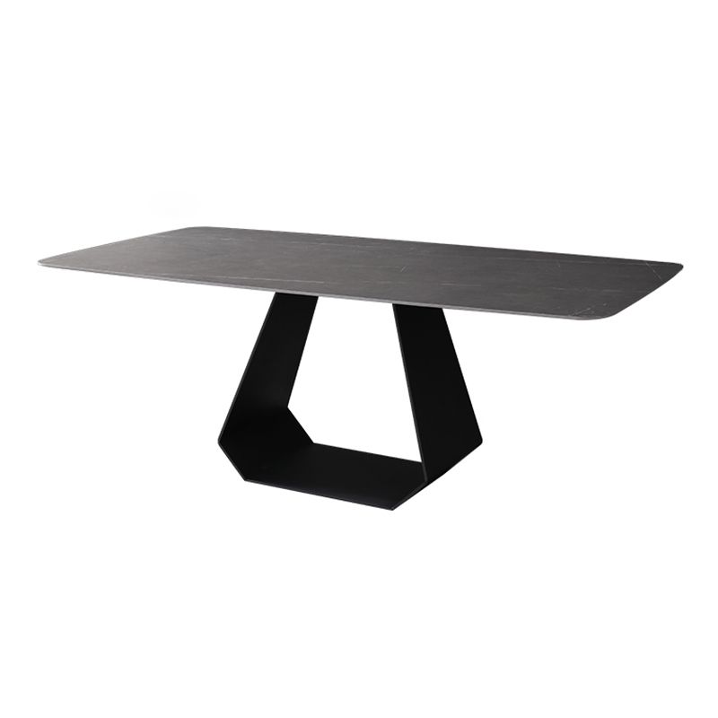 Modern 1/3/4/5/7 Pieces Grey Dining Table Set with Sintered Stone Top Steel Dinette Set