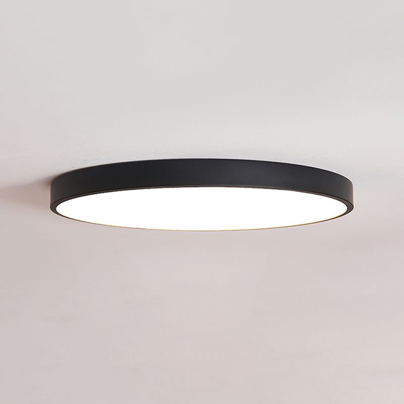Plafonnier encastré circulaire en métal à LED de style simple