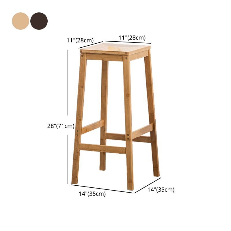 Modern Style Backless Bar-stool Square Counter Bar Stool with Wooden Legs