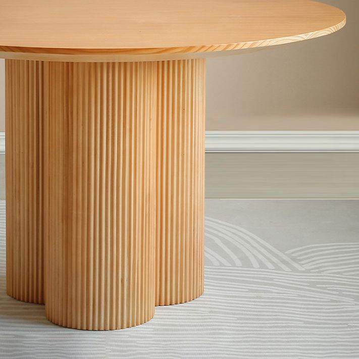 Modern Wood Table Set of 5/7 with Round Table Dining Set with Cross Back Chairs