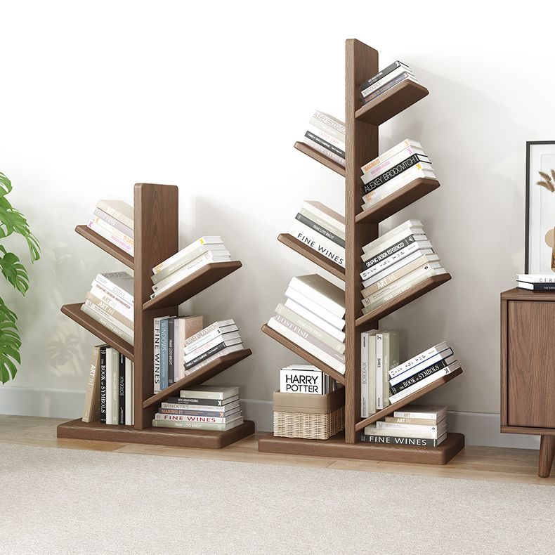 11.81" W Scandinavian Shelf Bookcase Antique Finish Bookshelf with Shelves