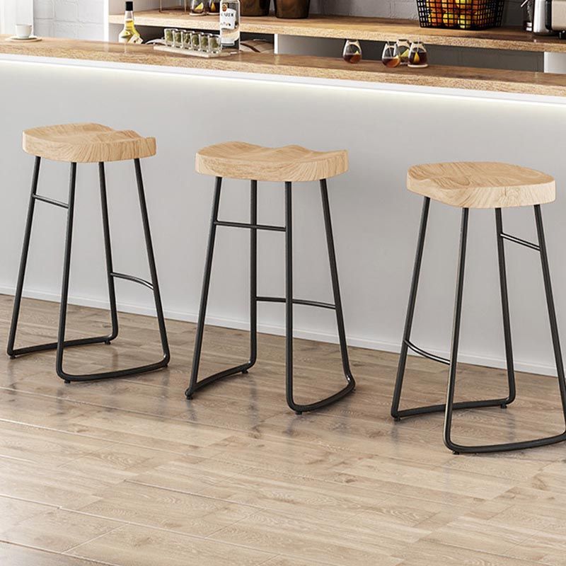 Modern Saddle Seat Bar-stool Solid Wood Counter Bar Stool for Home