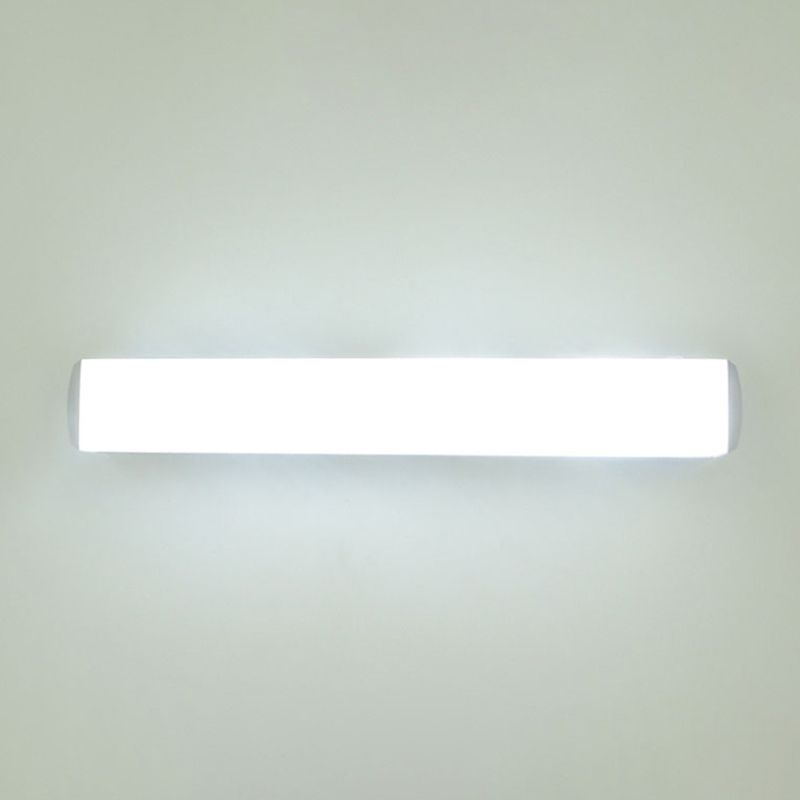 Modern Style Strip Wall Light 1 Light LED Mirror Light in Silver for Toilet