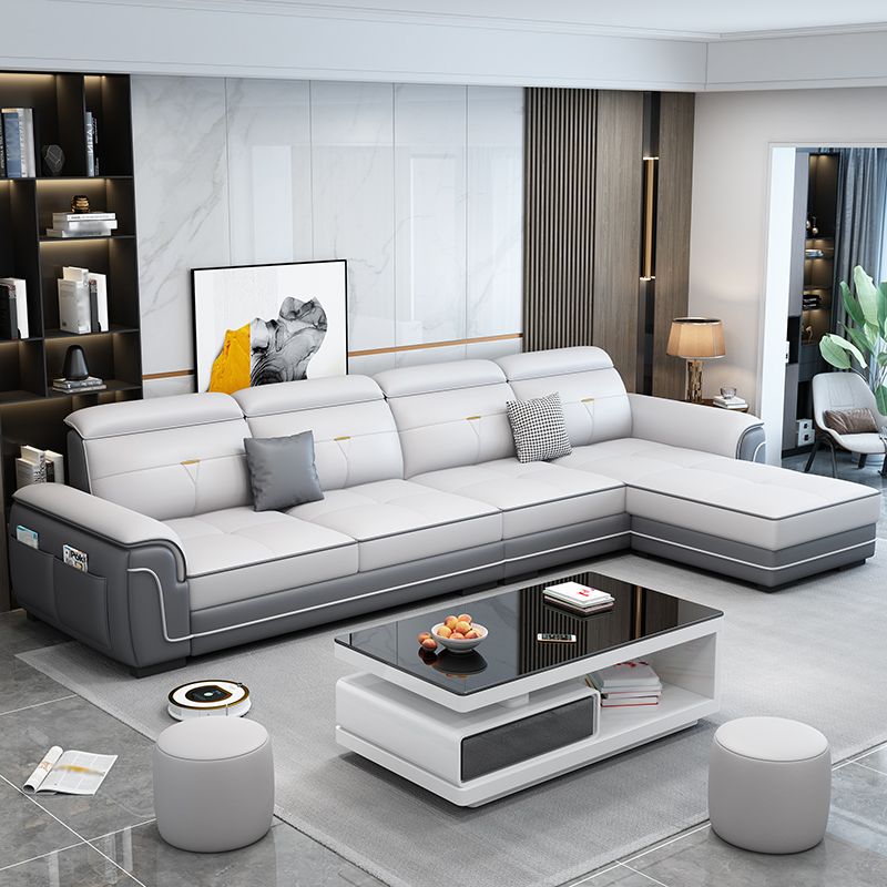 110.24"L x 59.06"W x 33.46"H 4-seat Sofa Cushion Back Sectionals with Storage