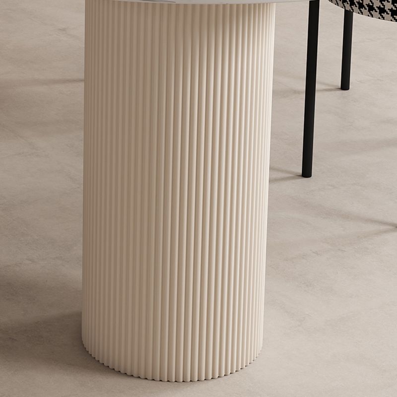 Free Form Sintered Stone Dining Table White Dining Table with Pedestal