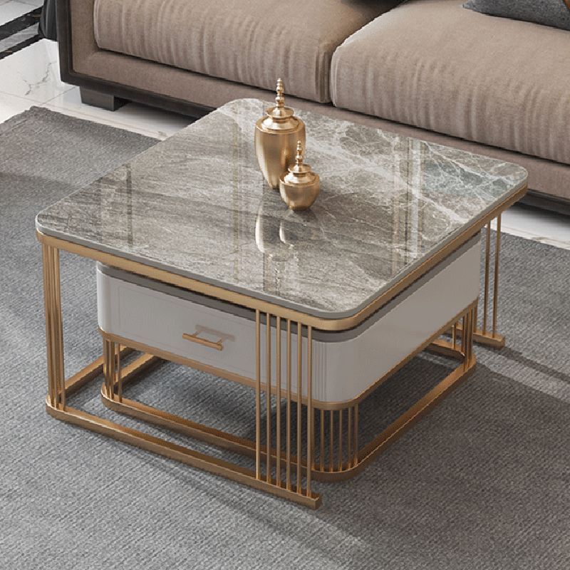 Frame Base 2 Nesting Coffee Table with Storage Metal Coffee Table Set